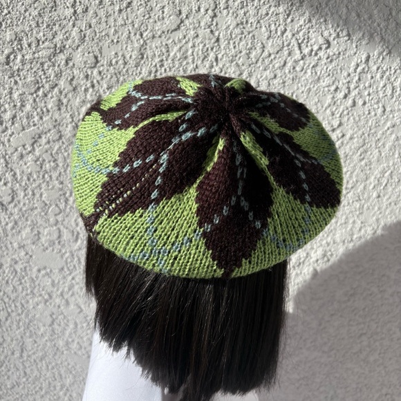 Green and Brown Knit Beret by Something Special - Used - Picture 9 of 10